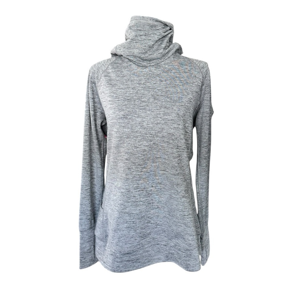 Nike Dri-Fit Golf Hoodie Size Large Cowl Neck Gray Thumbhole Pullover C23